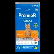 Rações P/ Gatos: Ração Premier Ambientes Internos Gatos Adultos Frango 500g - Nova fórmula com antioxidantes naturais;Trato urinário saudável;Diminui formação de tártaro;Odor e volume das fezes reduzidos;Pelagem mais bonita e pele saudável;Alimento completo para gatos adultos.