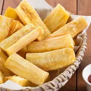Porções: Porção: Mandioca Frita 500G - Grande (Ingredientes: Mandioca Frita)