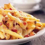Porções: Porção: Fritas C/ Bacon e Mussarela 200g - Pequena (Ingredientes: fritas com bacon, Mussarela)