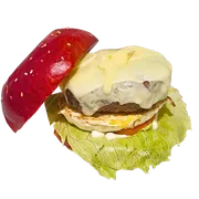 Hambúrguer: Bulldog Francês - Hambúrguer (Ingredientes: Pão Brioche Premium, Queijo, Ovo, Alface, Tomate, Catupiry, 180g de Carne Artesanal)