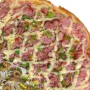 Promocionais: Basca - Pizza Grande (Ingredientes: Bacon, Molho, Mussarela, Orégano, Pimentão, Presunto, Requeijão Cremoso)