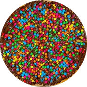 Doces: Confete - Pizza Família (Ingredientes:  Confete, Chocolate ao Leite)