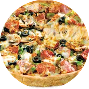 Tradicionais: Francesa - Pizza Família (Ingredientes:  Azeitona,  Bacon,  Champignon,  Mussarela,  Orégano, Molho)