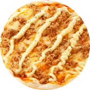 Tradicionais: Frango III - Pizza Família (Ingredientes:  Azeitona,  Bacon,  Catupiry,  Frango desfiado,  Milho,  Mussarela,  Orégano,  Palmito, Molho)