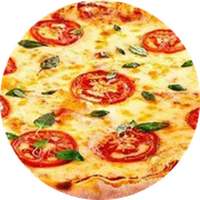 Tradicionais: Marguerita - Pizza Família (Ingredientes:  Azeitona,  Manjericão,  Mussarela,  Orégano,  Parmesão,  Rodelas de tomate, Molho)