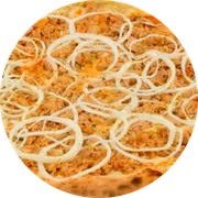 Tradicionais: Atum II - Pizza Família (Ingredientes:  Atum,  Azeitona,  Cebola,  Mussarela,  Orégano,  Parmesão,  Tomate, Molho)