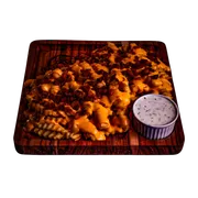 Porções: Batata Frita Crinkle Suprema 400g - PORÇÕES (Ingredientes: 400g de Batatas Selecionadas! As queridinhas Crinkle com um delicioso molho cheddar e bacon crocante para acompanhar!)