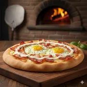 Esfihas Especiais: Bacon com Ovos - Esfiha (Ingredientes: Esfiha)