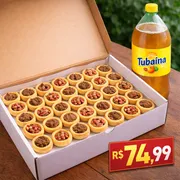 Combos promocionais: Combo mini calabresa/carne 50 + Tubaina 2L - 50mini esfihinhas gourmet mistas carne e calabresa + Tubaina funada 2 litros...Outras combinações mandar na observação ou whatsapp.