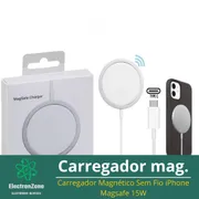 Eletronicos: Carregador magenitico - Carregador Magnético sem fio (compativel com iOS e Android) 15W