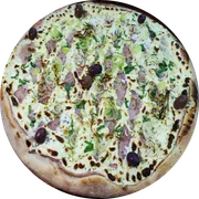 Tradicionais: Alho Poró - Pizza Grande (Ingredientes: Peito de Peru, Cream cheese, Alho poró)