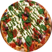 Gourmet: Burrata - Pizza Grande (Ingredientes: Burrata de búfala cremosa, Tomate seco, Pesto de manjericão)