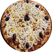 Gourmet: Baiana Artesanal - Pizza Grande (Ingredientes: Calabresa artesanal, Pimenta, Mussarela, Ovo, Cebola)