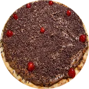 Doces: Brigadeiro - Pizza Grande (Ingredientes: Chocolate ao leite, Cereja, Chocolate granulado)