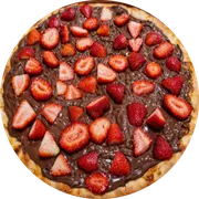 Doces: Sensação - Pizza Grande (Ingredientes: Chocolate ao leite, Morango)