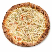Tradicionais: Italiana - Pizza Média (Ingredientes: Azeitona, Cream Cheese, Molho de Tomate Especial, Mussarela, Orégano, Tomate em Rodelas)