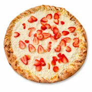 Doces: Sedução - Pizza Média (Ingredientes: Chocolate Branco, Leite Condensado, Morango, Mussarela)