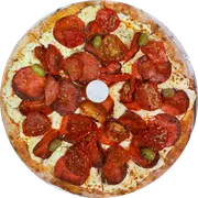 Salgadas: Pepperoni com Mussarela - Pizza Grande - Salgada (Ingredientes: Pepperoni, Mussarela, Tomate Seco)