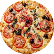 Tradicionais: Marguerita - Pizza Grande (Ingredientes: Mussarela, Fatias de tomate, Manjericão, Parmesão)
