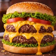 Lanches: Double Cheddar - Lanche (Ingredientes: Alface, Cheddar, Dois Hambúrgueres, Pão, Tomate)