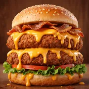 Lanches: DUPLO BACON FINE - Lanche (Ingredientes: Alface, Bacon, DOIS HAMBURGUERES ARTESANAIS 80G, Molho, Pão, Queijo, Tomate)