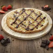 Doces: Banana Nevada - Pizza Grande 35 cm3 sabores (Ingredientes: Banana, Canela, Chocolate Branco)