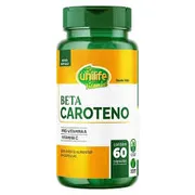 Suplementos & Fitoterápicos: Beta Caroteno 60cps Unilife - É um antioxidante e precursor da vitamina A, auxiliando na saúde da visão e da pele.Contribui para o fortalecimento do sistema imunológico e proteção celular contra radicais livres.