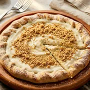 Edicao Limitada Mes das Mulheres: Pizza de Ninho com Ferreiro - Pizza de creme de leite ninho com amendoas torradas e trituradas (fina camada de mussarela na base)