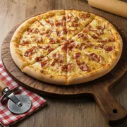 Tradicionais: Bacon - Pizza Grande 35 cm3 sabores (Ingredientes: Bacon, Mussarela)
