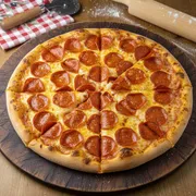 Tradicionais: Pepperoni - Pizza Grande 35 cm3 sabores (Ingredientes: Mussarela, Pepperoni)