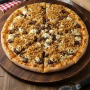 Especiais: ***Fogão a Lenha Especial*** - Pizza Grande 35 cm3 sabores (Ingredientes: Cebola Crispy, Cream Cheese, Mussarela, Tiras de Carne)