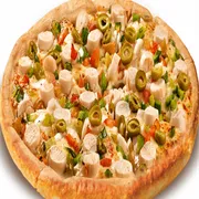 Clássicos: Vegetariana - Pizza Gigante (Ingredientes: Champignon, Molho de Tomate, Mussarela, Orégano, Palmito, Pimentão)