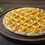 Tradicionais: Frango C/Cheddar - Pizza Grande 35 cm3 sabores (Ingredientes: Cheddar, Frango Desfiado, Mussarela)