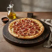 Tradicionais: Calabresa C/Cebola - Pizza Grande 35 cm3 sabores (Ingredientes: Calabresa, Cebola, Mussarela)
