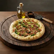 Tradicionais: Brocolis C/Bacon - Pizza Grande 35 cm3 sabores (Ingredientes: Bacon, Brócolis, Mussarela)