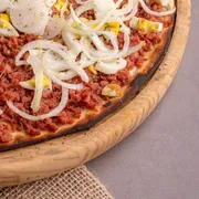 Tradicionais: BAIANA - Pizza Grande (Ingredientes: Calabresa Moída, Cebola, Molho de Tomate, Orégano, Ovos, Pimenta)
