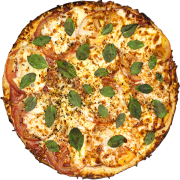 Especiais com acréscimo: Di Parma - Pizza Grande (Ingredientes: Fatias de Presunto Parma, Manjericão, Molho, Mussarela, Mussarela de Búfala, Tomate Fatiado)
