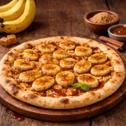 Doces: Banana Completa - Pizza Grande (Ingredientes:  Banana,  Leite condensado,  Canela, Mussarela)