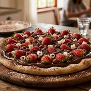 Doces: Chocolate com Morango - Pizza Grande (Ingredientes: Chocolate,  Morango)