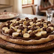 Doces: Chocolate com Banana - Pizza Grande (Ingredientes: Chocolate,  Banana)