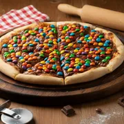 Doces: Confeti - Pizza Grande 35 cm3 sabores (Ingredientes: Chocolate Preto, Confete)