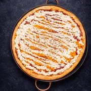 Pizzas Salgadas: 30-Ron-Delle - Pizza Grande (Ingredientes: Azeitona, Calabresa, Catupiry, Frango, Molho de Tomate, Orégano)