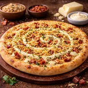 Premium: Batata Palha Completa - Pizza Grande (Ingredientes: Frango,  Catupiry, Mussarela,  Bacon,  Cebola, Batata Palha)