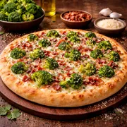 Premium: Brócolis, Bacon e Mussarela - Pizza Grande (Ingredientes: Brócolis, Mussarela,  Bacon)