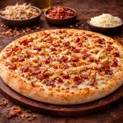 Premium: Mussarela Bacon e Frango - Pizza Grande (Ingredientes: Mussarela,  Bacon, Frango)