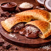 fogazza doce: Prestígio - fogazzas (Ingredientes: chocolate, coco ralado)