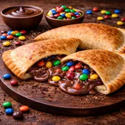fogazza doce: Chocolate com M&M´s - fogazzas (Ingredientes: chocolate, M&M