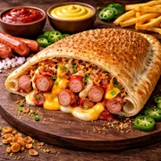 Fogazzas especiais: Hot Dog Especial - fogazzas (Ingredientes: salsicha, mussarela, batata palha, catupiry, ervilha, milho)