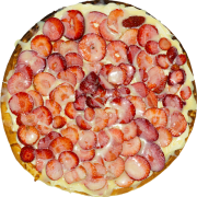 Doces: Sedução Branco + Morango - Pizza Grande (Ingredientes: Base Muçarela, Chocolate Branco, Morango)
