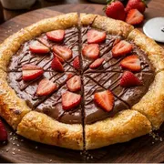 Edicao Limitada Mes das Mulheres: Broto Nutella com Morango - Broto de 4 fatias de creme de avelã com morangos selecionados (fina camada de mussarela na base)